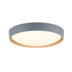 Plafonnier Paul Neuhaus Q-Emilia Led Gris, Couleur Bois, 1 Lumiere, Telecommandes