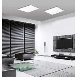 Plafonnier Paul Neuhaus Q-Flag Led Blanc, 1 Lumiere, Telecommandes