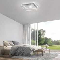 Plafonnier Paul Neuhaus Q-Amira Led Nickel Mat, 1 Lumiere, Telecommandes