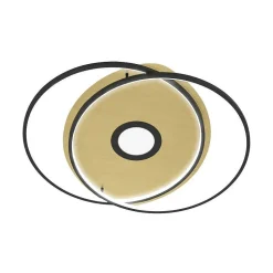 Plafonnier Paul Neuhaus Q-Amira Led Noir, 1 Lumiere, Telecommandes