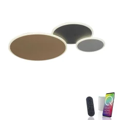 Plafonnier Paul Neuhaus Q-Piato Led Blanc, 1 Lumiere, Telecommandes