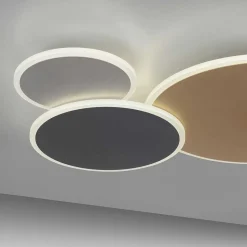 Plafonnier Paul Neuhaus Q-Piato Led Blanc, 1 Lumiere, Telecommandes