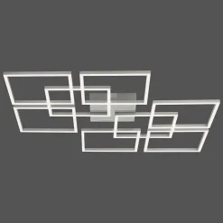 Plafonnier Paul-Neuhaus Q-Inigo Led Acier Brosse, 7 Lumieres, Telecommandes