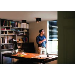 Plafonnier Philips Hue Pillar Led Noir, 2 Lumieres, Telecommandes