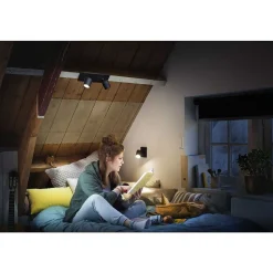 Plafonnier Philips Hue Runner Led Noir, 2 Lumieres, Telecommandes