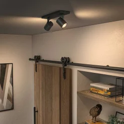 Plafonnier Philips Hue Runner Led Noir, 2 Lumieres, Telecommandes