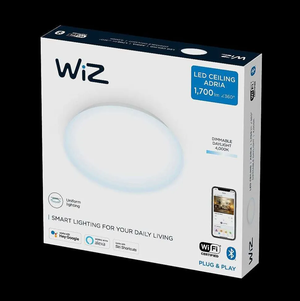 Plafonnier Philips Wiz Adria Led Blanc, 1 Lumiere