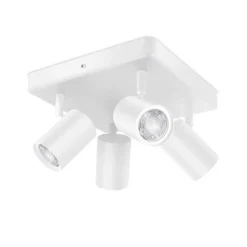 Plafonnier Philips Wiz Imageo Led Blanc, 4 Lumieres, Changeur De Couleurs