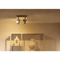 Plafonnier Philips Wiz Imageo Led Blanc, 4 Lumieres, Changeur De Couleurs