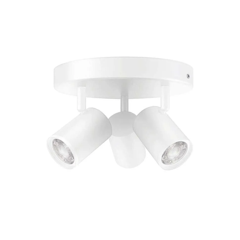 Plafonnier Philips Wiz Imageo Led Blanc, 3 Lumieres, Changeur De Couleurs