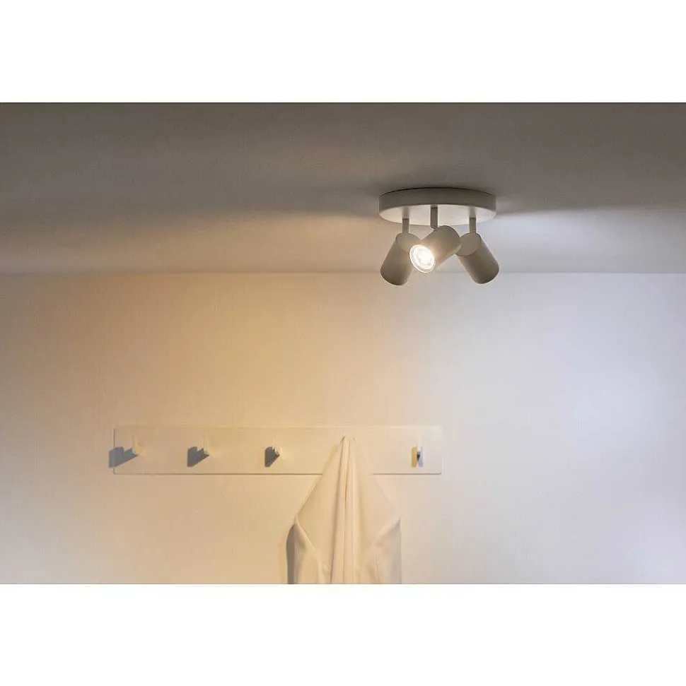 Plafonnier Philips Wiz Imageo Led Blanc, 3 Lumieres, Changeur De Couleurs