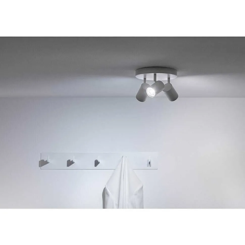 Plafonnier Philips Wiz Imageo Led Blanc, 3 Lumieres, Changeur De Couleurs
