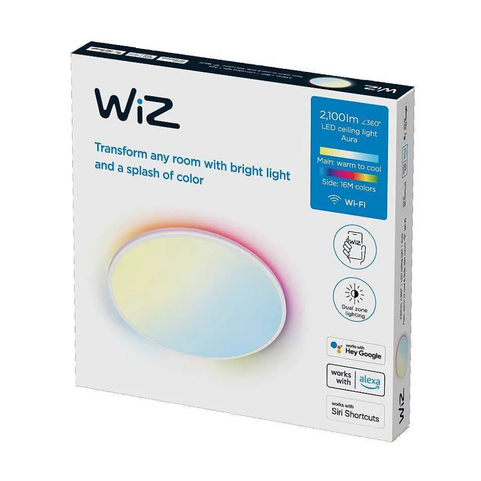 Plafonnier Philips Wiz Rune Led Blanc, 1 Lumiere, Changeur De Couleurs