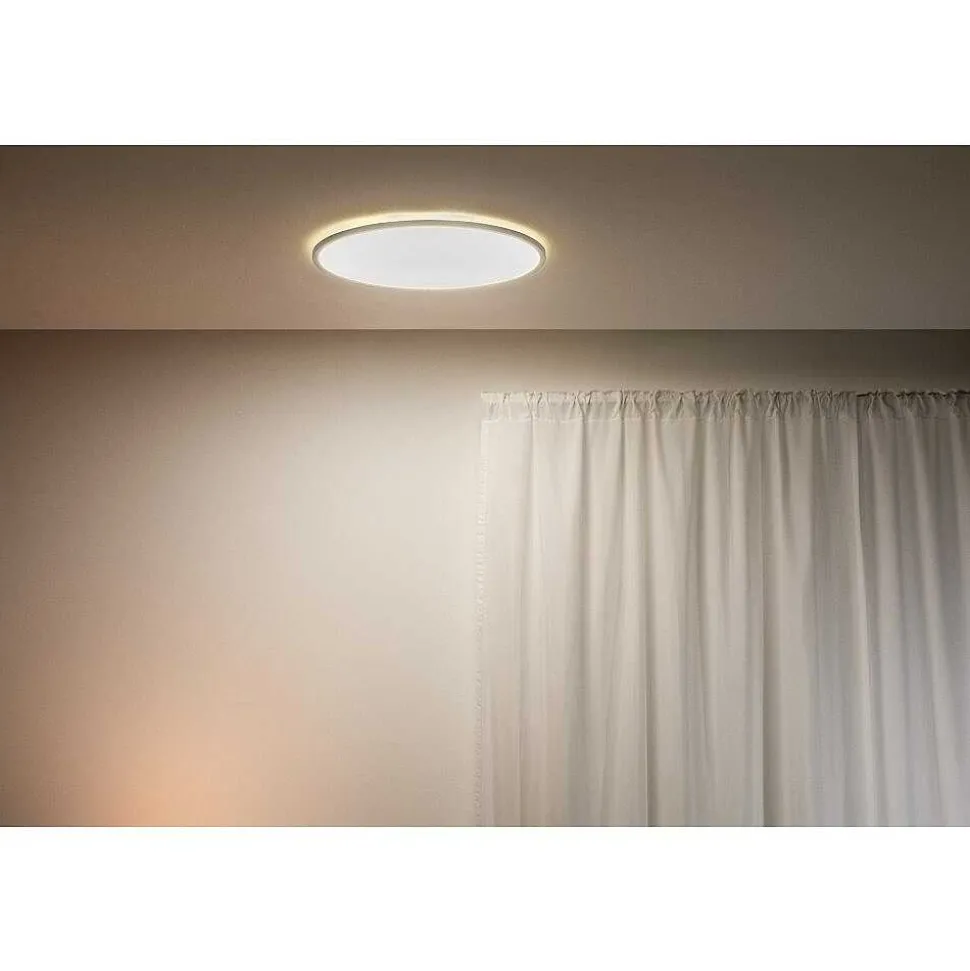Plafonnier Philips Wiz Superslim Led Blanc, 1 Lumiere, Changeur De Couleurs