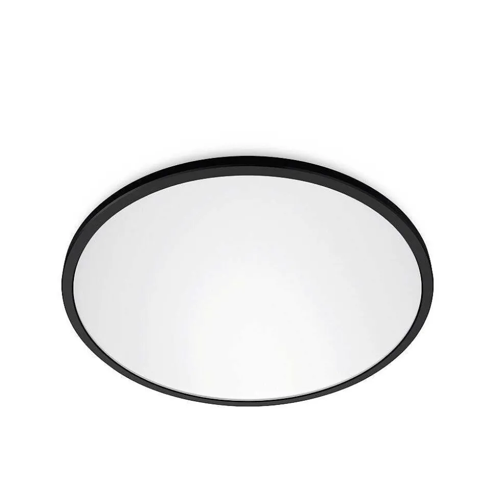 Plafonnier Philips Wiz Superslim Led Noir, Blanc, 1 Lumiere
