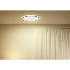 Plafonnier Philips Wiz Superslim Led Noir, Blanc, 1 Lumiere