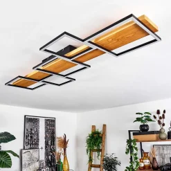 Plafonnier Pompu Led Ecru, Noir, 1 Lumiere