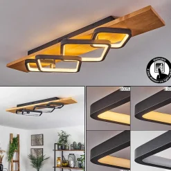 Plafonnier Pompu Led Ecru, Noir, 1 Lumiere