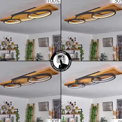 Plafonnier Pompu Led Ecru, Noir, 1 Lumiere