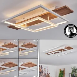 Plafonnier Pompu Led Ecru, Blanc, 1 Lumiere