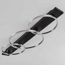 Plafonnier Pompu Led Noir, 3 Lumieres