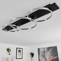 Plafonnier Pompu Led Noir, 3 Lumieres