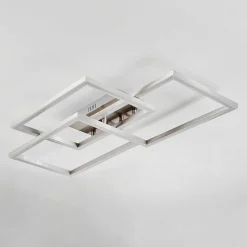 Plafonnier Relous Led Acier Inoxydable, 3 Lumieres, Telecommandes, Changeur De Couleurs