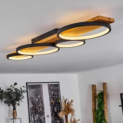 Plafonnier Rodekro Led Bois Clair, Noir, 1 Lumiere