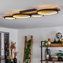 Plafonnier Rodekro Led Bois Clair, Noir, 1 Lumiere