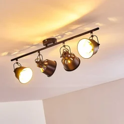 Plafonnier Safari Noir, 4 Lumieres