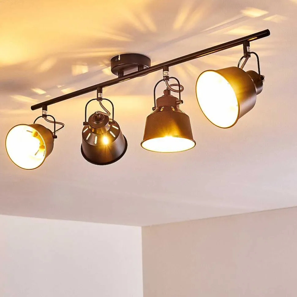 Plafonnier Safari Noir, 4 Lumieres