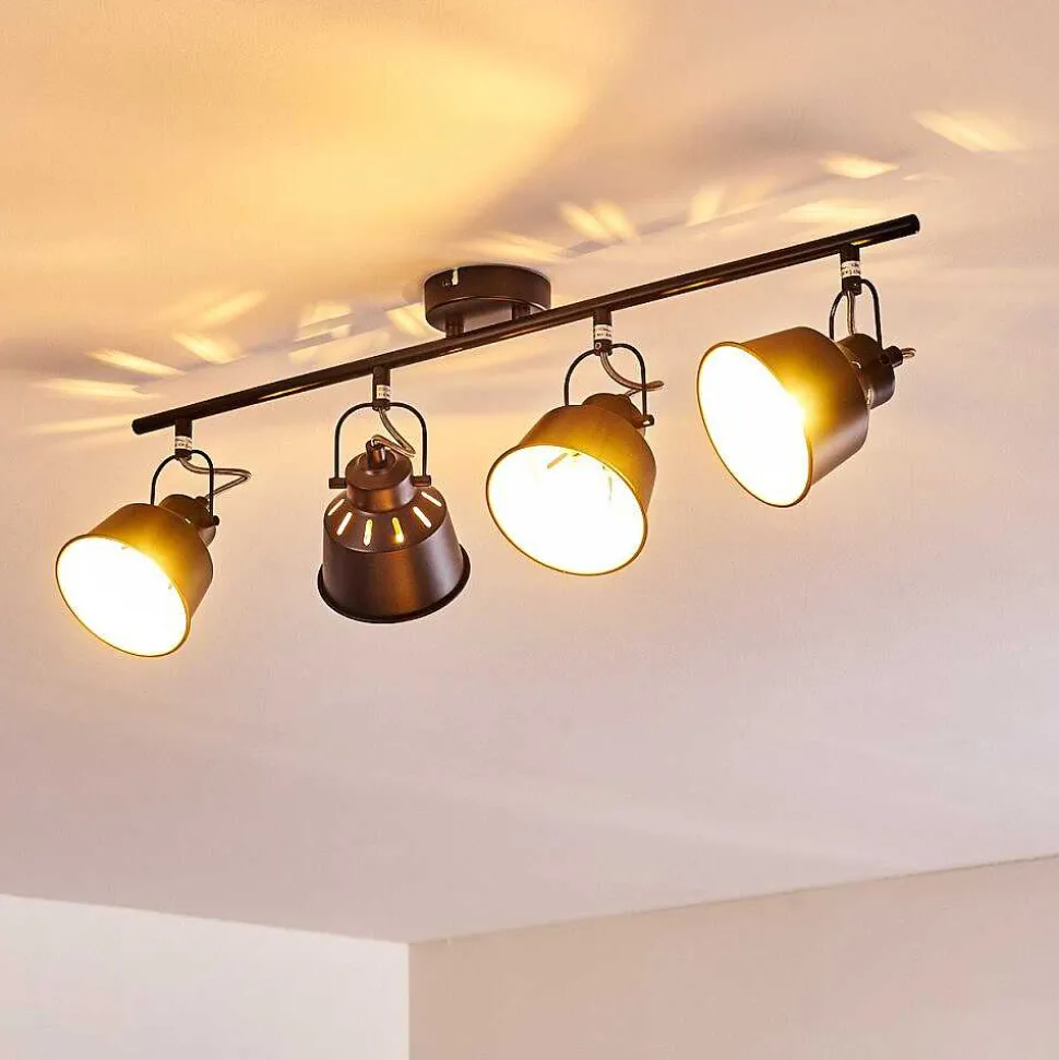 Plafonnier Safari Noir, 4 Lumieres