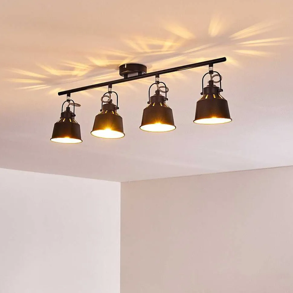 Plafonnier Safari Noir, 4 Lumieres