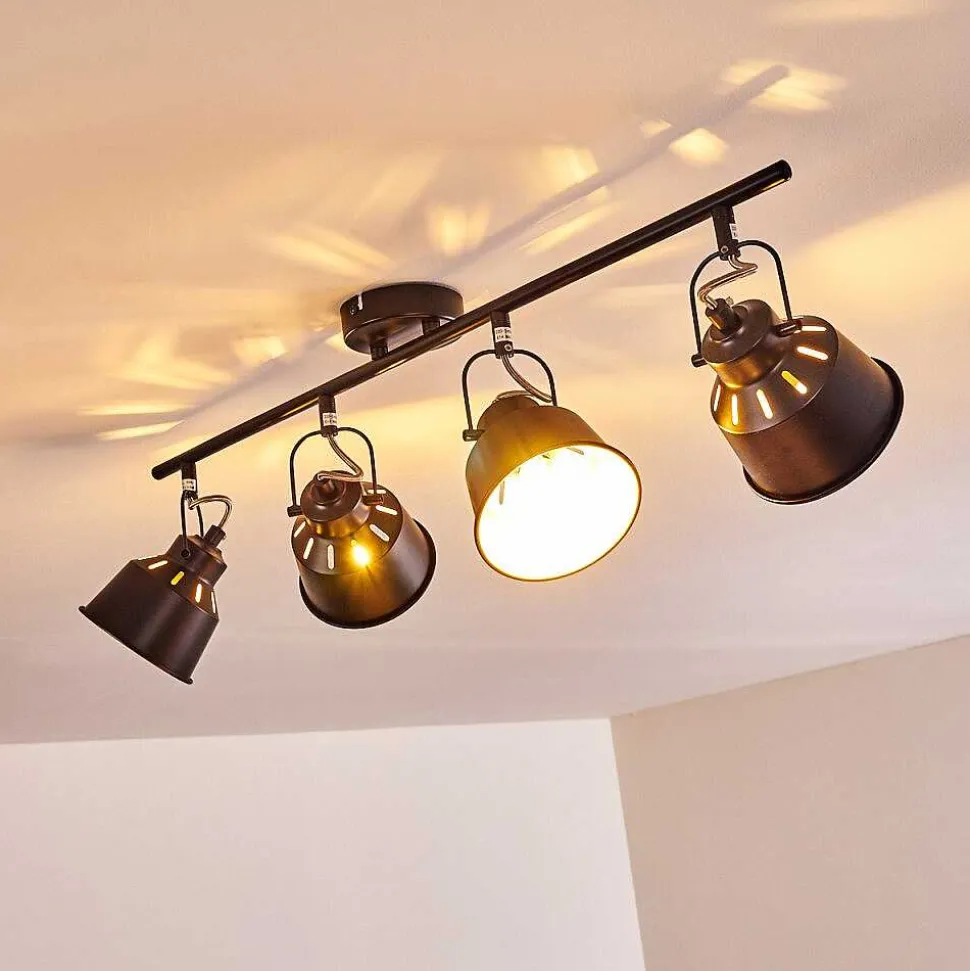 Plafonnier Safari Noir, 4 Lumieres