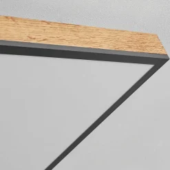 Plafonnier Salmi Led Couleur Bois, Noir, Blanc, 1 Lumiere