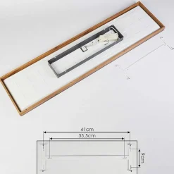 Plafonnier Salmi Led Couleur Bois, Noir, Blanc, 1 Lumiere