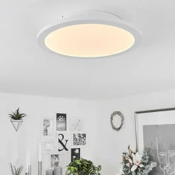 Plafonnier Sani Led Blanc, 1 Lumiere, Telecommandes, Changeur De Couleurs