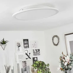 Plafonnier Sani Led Blanc, 1 Lumiere, Telecommandes, Changeur De Couleurs