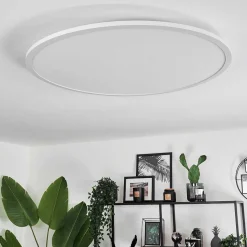 Plafonnier Sani Led Blanc, 1 Lumiere, Telecommandes, Changeur De Couleurs