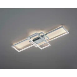 Plafonnier Trio Thiago Led Nickel Mat, 1 Lumiere, Telecommandes, Changeur De Couleurs