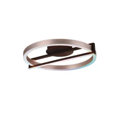 Plafonnier Trio Thompson Led Aluminium Brosse, 1 Lumiere, Telecommandes, Changeur De Couleurs