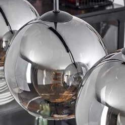 Plafonnier Verre 20 Cm Koyoto Clair, Fume, 3 Lumieres