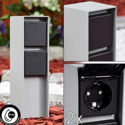 Prises Électriques D\\'Exterieur Reigolil Gris, Noir