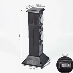 Prises Électriques D\\'Exterieur Gervais Gris, Noir