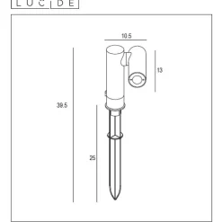 Spot De Jardin Lucide Tatum Led Anthracite, 1 Lumiere