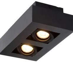 Spot De Plafond Lucide Xirax Led Noir, 2 Lumieres