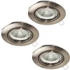 Spot Encastrable Eglo Mazuby Led Nickel Mat, 3 Lumieres