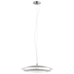 Suspension Eglo Connect Moneva-C Led Nickel Mat, 1 Lumiere, Changeur De Couleurs