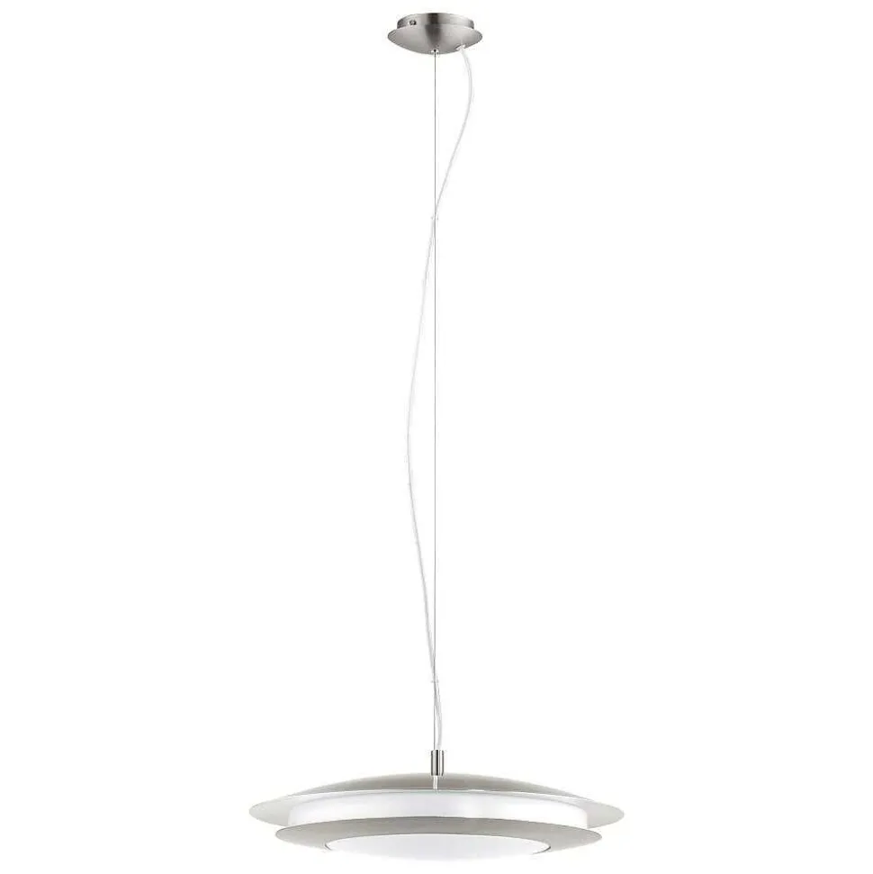 Suspension Eglo Connect Moneva-C Led Nickel Mat, 1 Lumiere, Changeur De Couleurs