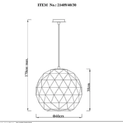 Suspension Lucide Otona Noir, 1 Lumiere